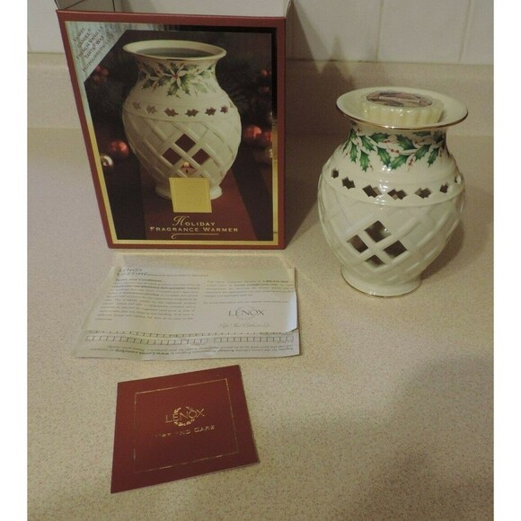Lenox Other - LENOX Holiday Holly Fragrance Warmer & Yankee Candle French Vanilla Tart New